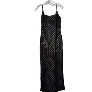 Jessica McClintock long formal dress black and silver size 8